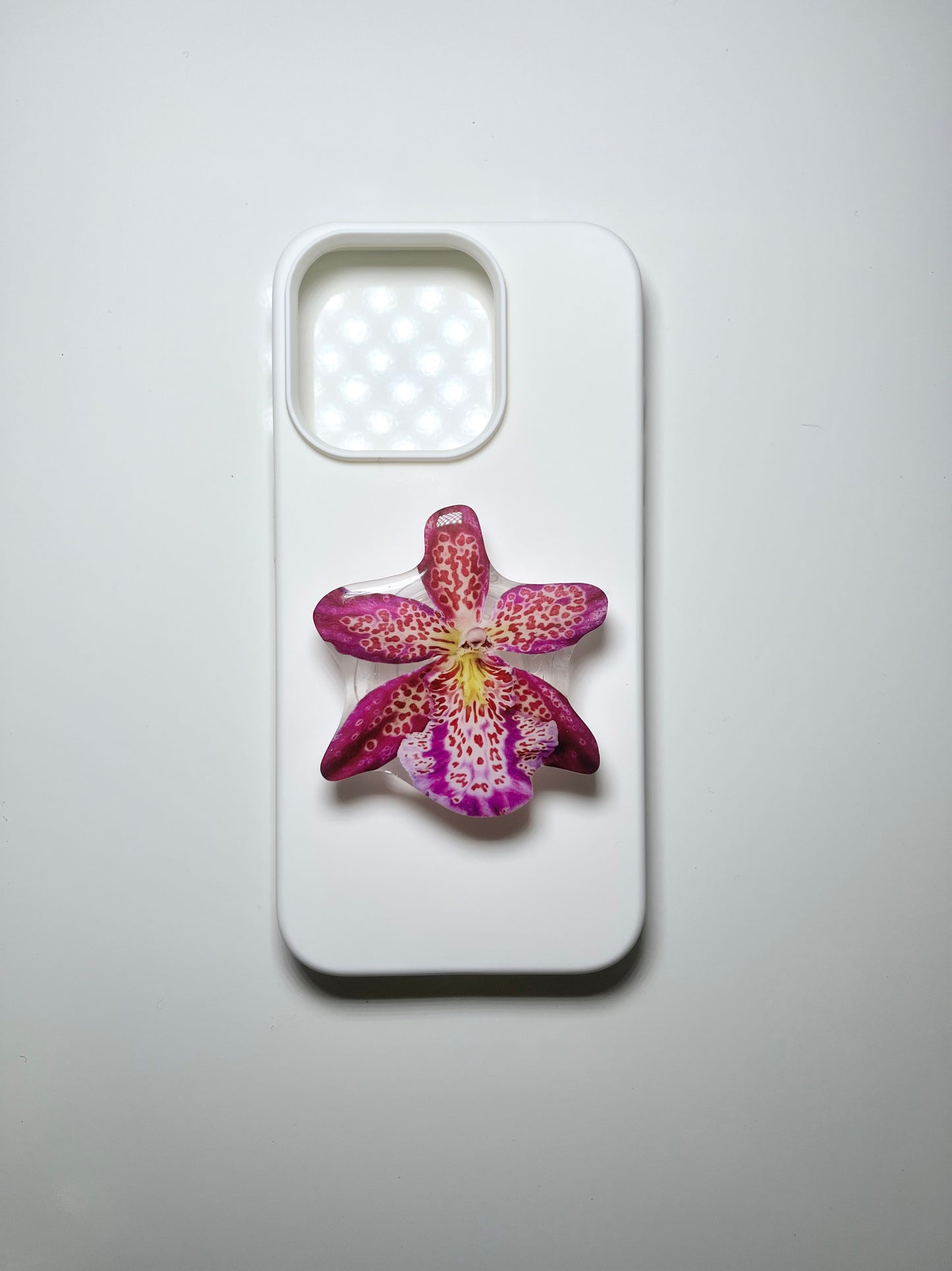 Purple orchid phone grip