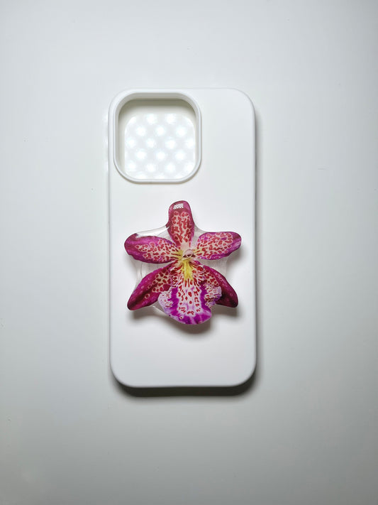 Purple orchid phone grip