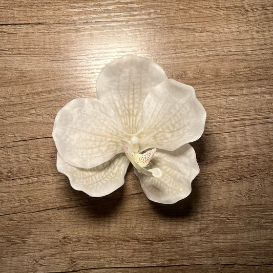 White orchid hair clip